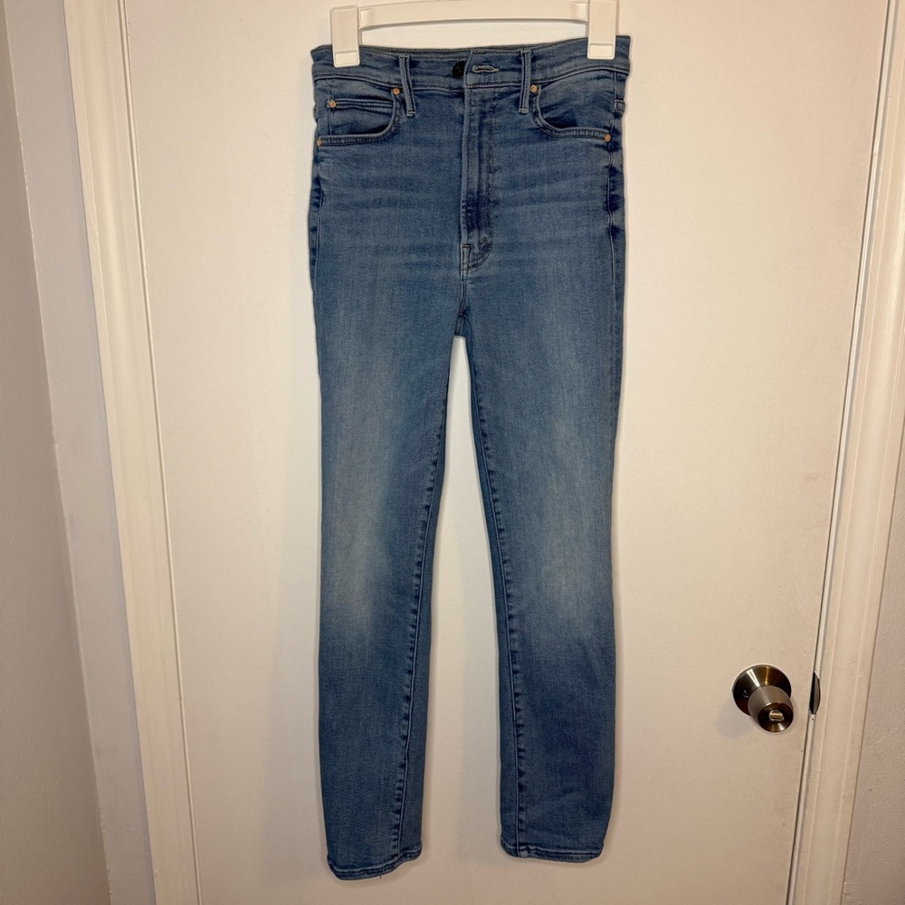 Mother The Swooner Rascal Ankle Jeans Let’s Trip Zip-Fly Stretch Hi-Rise